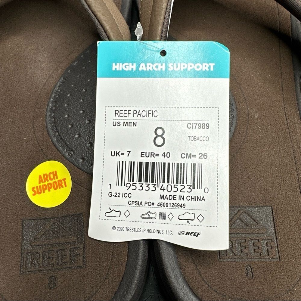 Reef Pacific Sandals Mens Tobacco Brown Size 8 - Picture 5 of 6